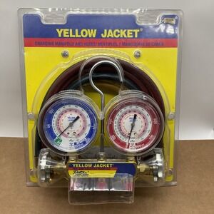 Yellow Jacket 42004 2-Valve Series 41 Test/Charging Manifold, Gauges